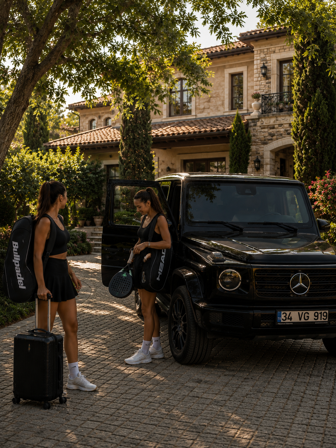 Padel player on an outdoor court during a luxury holiday